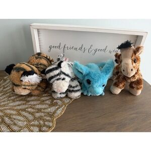 Aurora‎ Mini Plush Animal Lot Tiger Zebra Giraffe Blue Mouse Stuffed Toys